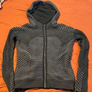 lululemon athletica Black and Gray Hooded Sweater